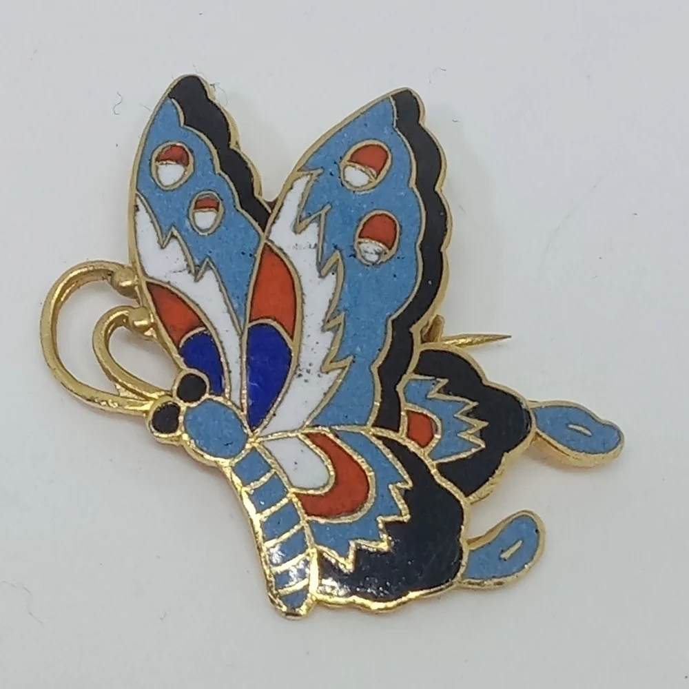 * vintage cloisonne small butterfly pin brooch